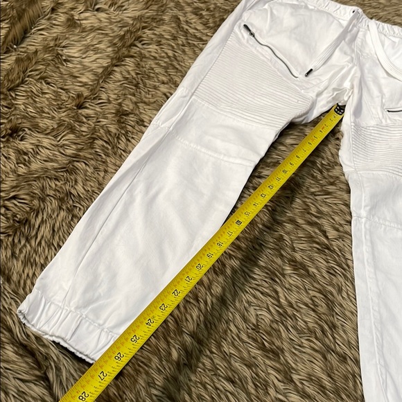 White Motopants with Lightweight Fabric - Picture 4 of 8
